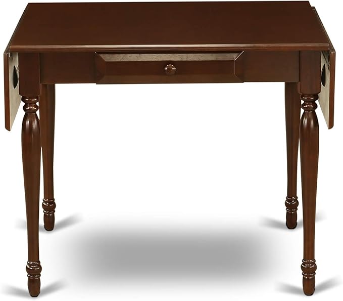 East West Furniture MZT-MAH-T Monza Kitchen Table - a Rectangle Dining Table Top with Dropleaf & Stylish Legs, 36x54 Inch, Mahogany