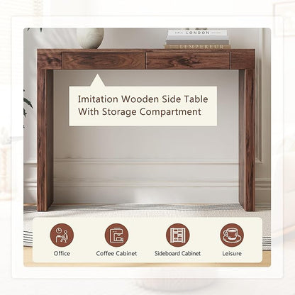 Counter Height Dining Set with Rattan Back Stools,Bar Table with 2 Drawers,Upholstered Kitchen Island Chairs,Chrome Cantilever Frame,Modern Furniture for Dining Room (Walnut Table,No Chairs)