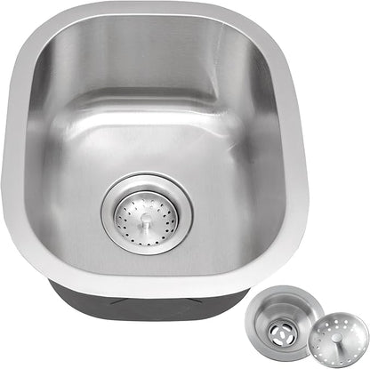 Bar Sink,17.83” x 15.94”Undermount Kitchen Sink, T-304S Stainless Steel RV Kitchen Sinks, Small Kitchen Sinks With Sink Drain Strainer, Use at Rv, Bar,Outdoor, Laundry and Utility,Bathroom