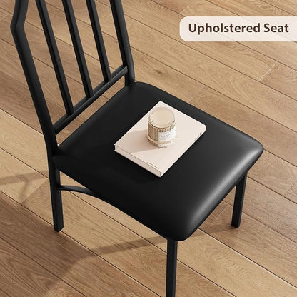 IDEALHOUSE Dining Table Set for 2, Kitchen Table Set of 2 with Upholstered Cushion Chairs, Dining Room Table Set with Kitchen Chairs, Easy to Assemble, Suitable for Apartment - (Gray)