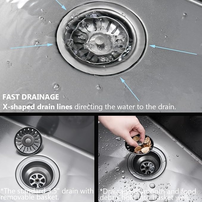 20x16 Black Bar Sink Drop In,16 Gauge Overmount Small RV Sink Stainless Steel Black Kitchen Sink Top Mount Outdoor Single Bowl Prep Sink