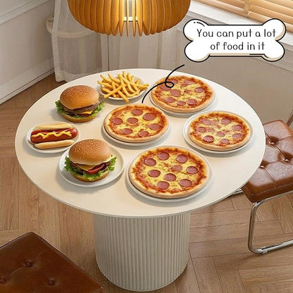 MIXL-Modern White Circular Kitchen Tables,47 Inches Round Dining Room Table, White Circle Dinner Tables for 6-8 People, Farmhouse Dining Table for Corner, Kitchen, Coffee, Cafe and Restaurant