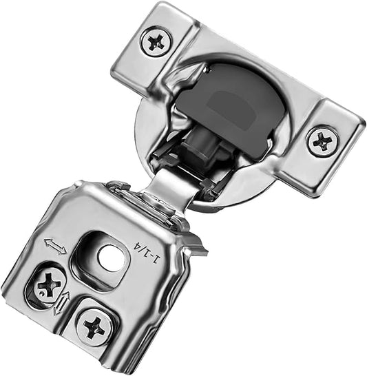 Ravinte 50 Pack 25 Pairs 1-1/4 inch Overlay Soft Close Hinges for Kitchen Cabinet Hinges Satin Nickel Hidden Hinges Stainless Steel Concealed Hinge self Closing