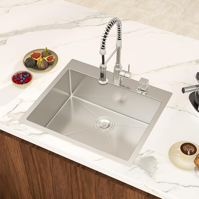 25 Inch Drop In Kitchen Sink - Lepuday 25×22x9 inch Kitchen Sink Drop In Stainless Steel Topmount Sinks 16 Gauge Single Bowl Top mount Sinks