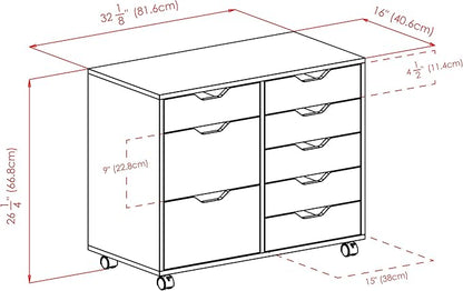 Winsome Halifax Mobile Storage Cabinet with Doors & Drawers, Stylish & Functional Home Storage Cabinet for Filing, Kitchen Organization, Moveable Furniture for Office, Dorms, Apartments