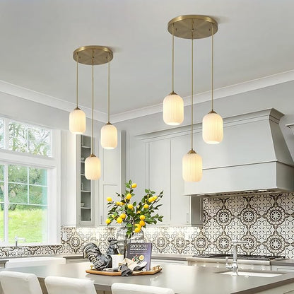 3 Light Cluster Gold Pendant Lighting Small Milk Glass Pendant Light White Cylinder Hanging Pendant Light Antique Brass Pendant Lights Kitchen Island