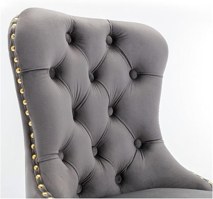 Thick Golden Swivel Velvet Barstools Adjusatble Seat Height from 27-35 Inch, Modern Upholstered Bar Stools with Backs Comfortable Tufted for Home Pub and Kitchen Island
