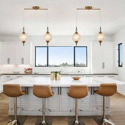Vintage Pendant Lighting Fixtures Modern Glass Hanging Lamp for Kitchen Island Bedroom Hallway Dining Room 2 Light Chandeliers with Clear Glass Shade