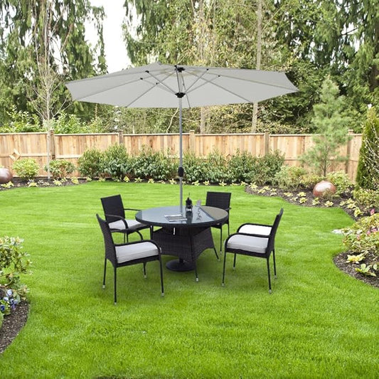 Dulles Glass 60 inch Round Glass Table Top Center Hole - Tempered - 1/4" Thick Glass Surface, Safe Flat Polished, Multipurpose for Patio and Outdoor Table