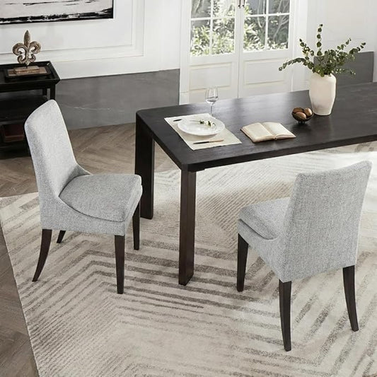 KISLOT Upholstered Dining Chairs Modern Sidechair Performance Fabric High Back Armlesschair for Diningroom Kitchen,Light Grey,Set of 2(1 Box)