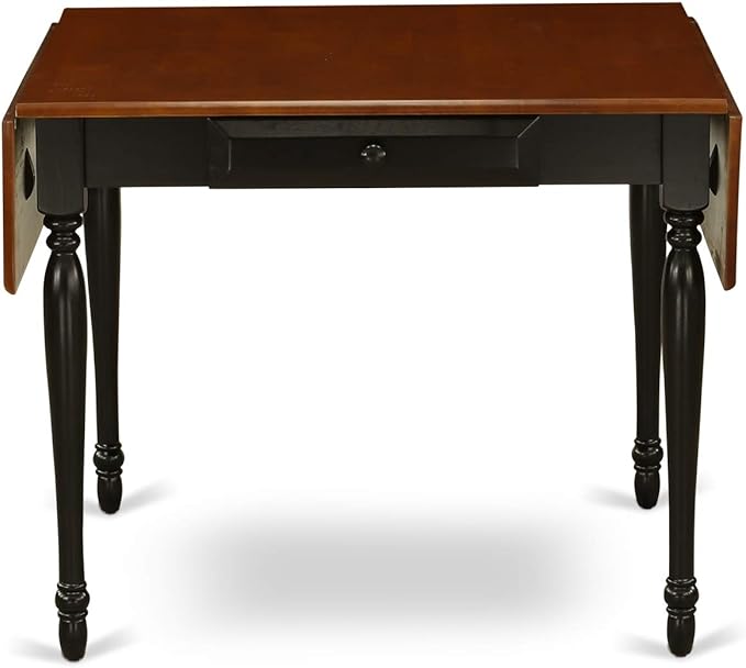 East West Furniture MZT-BCH-T Monza Mid-Century Modern Dining Table - a Rectangle Dining Table Top with Dropleaf & Stylish Legs, 36x54 Inch, Black & Cherry