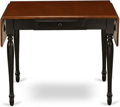 East West Furniture MZT-BCH-T Monza Mid-Century Modern Dining Table - a Rectangle Dining Table Top with Dropleaf & Stylish Legs, 36x54 Inch, Black & Cherry