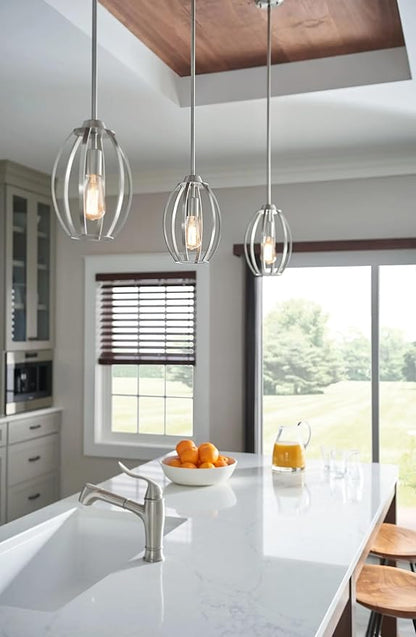 Kichler Tao 12" Kitchen Pendant in Brushed Nickel Finish, (12" H x 8" W), 44054NI