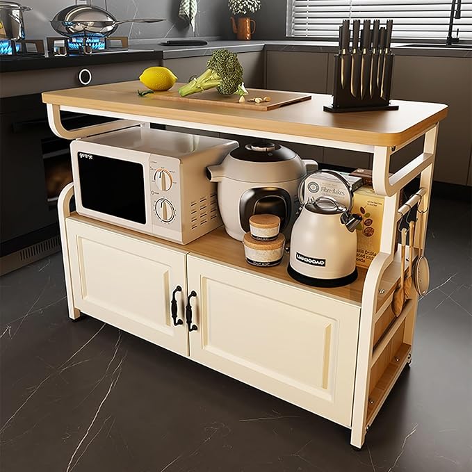 Kitchen Islands, Baker's Rack with Storages,Storage Cabinet, Buffet Cabinet, Multifunctional Storage Rack, Floor-Standing Multi-Tier Cabinet, Storages Table(A1,120cm/47.24in)