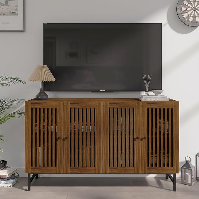 Gyger Buffet Storage Cabinet with 4 Doors,Kitchen Sideboard with Storage,Coffee Bar Cabinet for Kitchen,Living Room,Natural