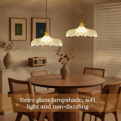 Plug in Pendant Light, 14Ft Cord Clear Glass Shade Hanging Light, Industrial Pendant Light for Dinning Room On/Off Switch Hanging Lamp Plug in, Bedroom and Kitchen Island