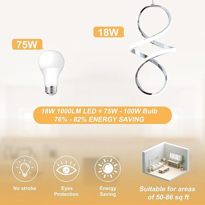 MAYNA Modern Kitchen Island Lights, 4000K LED Dining Room Light Fixture, 18W Adjustable Height Modern Led Chandelier for Kitchen Bedroom Kitchen Island Cafe, 3 Pack (Chrome)