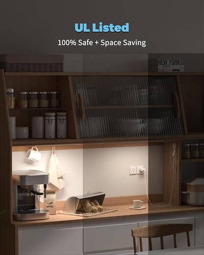 ASOKO HOME Dimmable USB Under Cabinet Lights - 3 Pack 12" Linkable LED Strips, 4000K Daylight for Kitchen, Desk, Workbench
