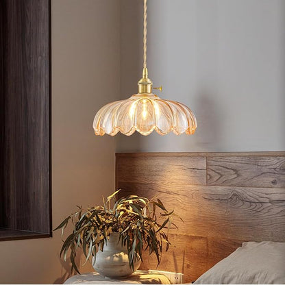2 Pack Glass Pendant Lights Kitchen Island, Vintage Brass Pendant Light Fixtures, Adjustable Amber Kitchen Pendant Lighting Over Island for Bedroom Living Room Hallway Dining Room