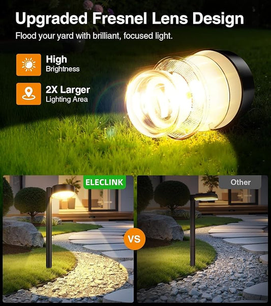 ELECLINK Solar Pathway Lights Outdoor, 12 Pack Waterproof Path Light with Bigger LED Lens, Brighter Up to 12 Hrs Outdoor Solar Light for Walkway Driveway Yard Garden Patio Garden