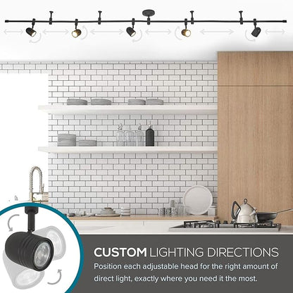 Catalina Lighting 96" Track Ceiling Light, Oil Rubbed Bronze, Transitional 5-Light LED Flex Track, Bulb Included, for Kitchen, Living Room, Home Lighting
