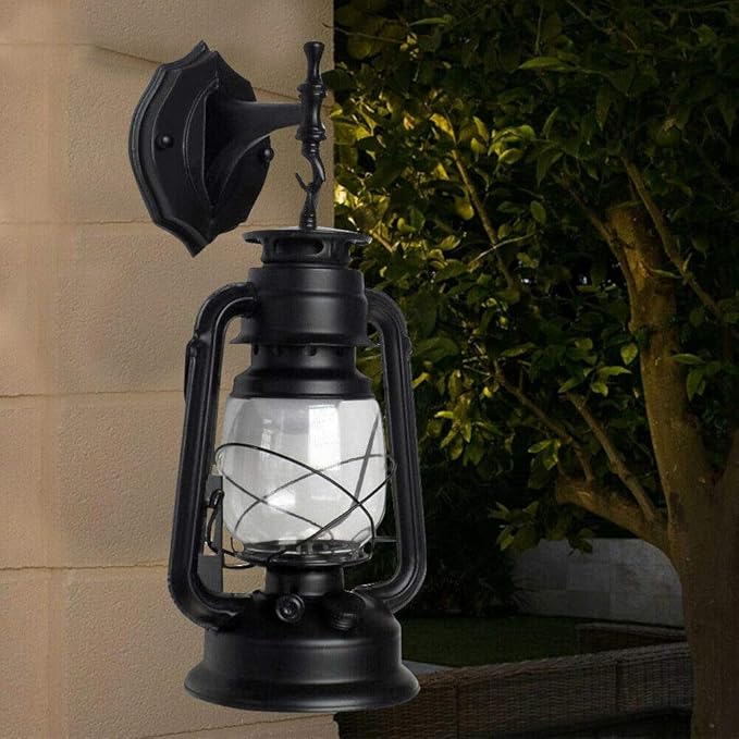 LOYALHEARTDY Wall Porch Light Vintage Rustic Lantern Lamp Indoor Outdoor Industrial Retro E27 Wall Lighting Fixture for Wall, Garage, Front Porch (A)