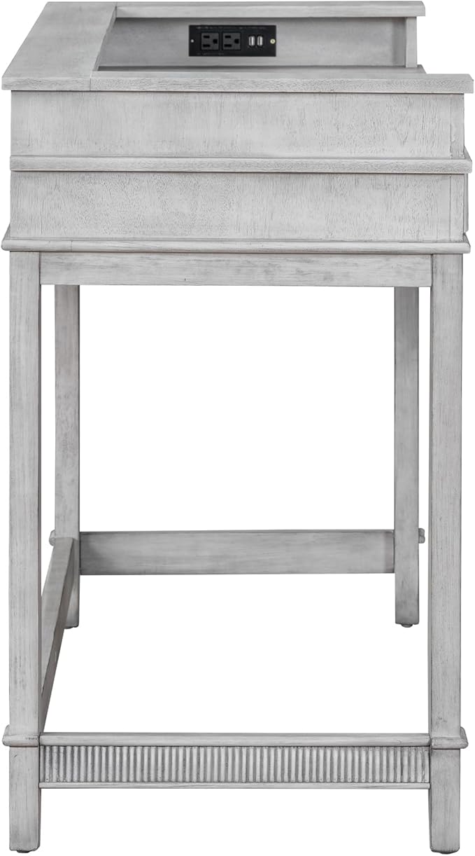 4-Piece Dining Bar Table Set with 3 Upholstered Stools, Multifunctional Dining Table with 3 Drawers,USB Port and a Power Strip, Perfect for Small Spaces (Gray//USB)
