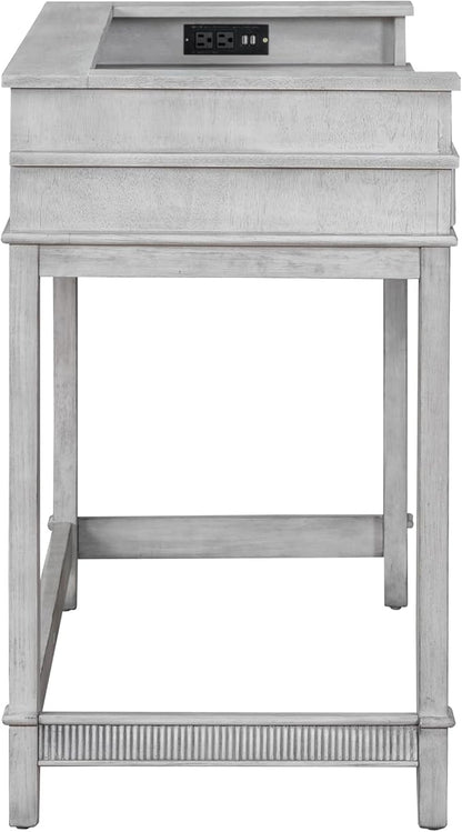 4-Piece Dining Bar Table Set with 3 Upholstered Stools, Multifunctional Dining Table with 3 Drawers,USB Port and a Power Strip, Perfect for Small Spaces (Gray//USB)