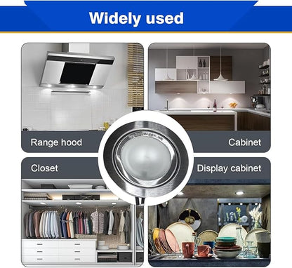 2Pc 12VDC 3000K Home Range Hood Accessories Recessed Round LED Lighting 12V Warm Light(Plug EL)