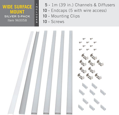 Armacost Lighting Recess Drywall Mount LED Tape Light Accessory Pack, Grey 960008
