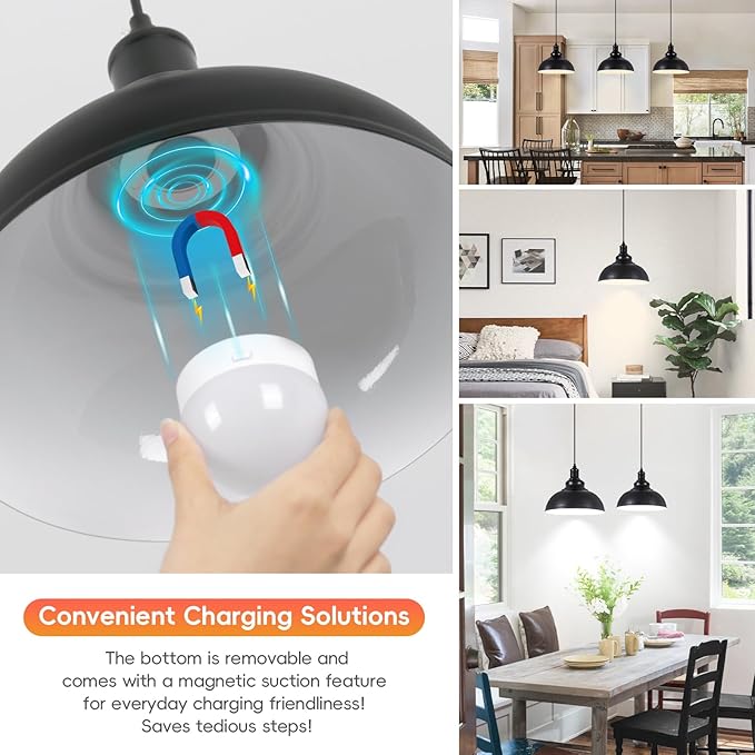 Black Battery Operated Pendant Lights 2 Pack, Modern Rechargeable Pendant Lighting with Remote, Pendant Light Fixtures for Kitchen Island, Industrial Hanging Lights for Dining Room Hallway Entryway