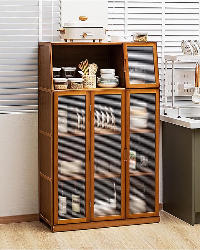 JSDMBD Kitchen Storage Cupboard, Pantry and Freestanding Cabinets, Dustproof and Easy to Clean, Kitchen Island for Spices, Pots and Pans, Storage Shelf for Kitchen, Living Room and Dinning Room