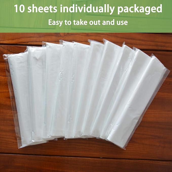 20 Piece Painter Plastic Drop Cloths, Waterproof Anti-dust Furniture Cover, 9x12 Feet Disposable Tarp for Painting and Couch Cover