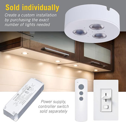 Armacost Lighting TriVue Under Cabinet LED Puck Light Recessed Downlight, 2700K, Matte Black, 213313