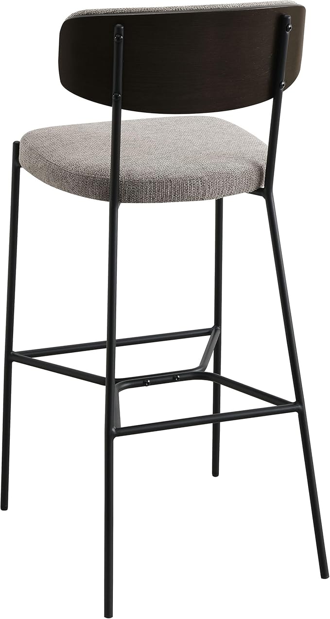 Coaster Home Furnishings - Elison - Set of 2 Pub Height Bar Stools with Foam Cushioned Seat and Geometric Detail Footrest - Mid-Century Modern - Dining Room - Light Brown & Dark Oak - 182657