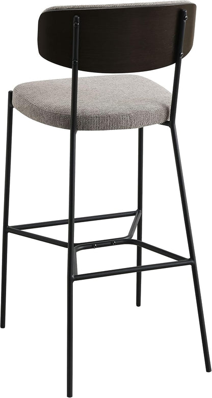 Coaster Home Furnishings - Elison - Set of 2 Pub Height Bar Stools with Foam Cushioned Seat and Geometric Detail Footrest - Mid-Century Modern - Dining Room - Light Brown & Dark Oak - 182657