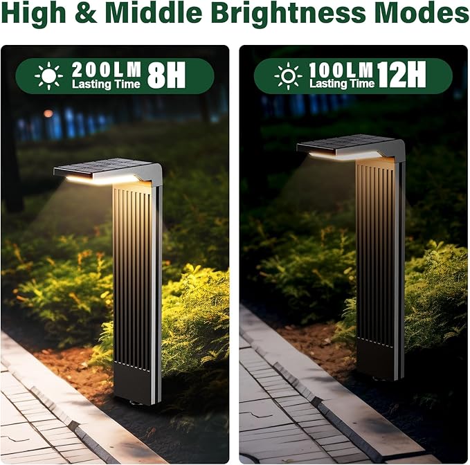 COXSENI Solar Pathway Lights Outdoor 6Pack, Bright 60LED Solar Path Lights Outside Waterproof, Warm & Cool Walkway Light Solar Powered, Landscape Lighting for Driveway Lawn Patio Garden Yard
