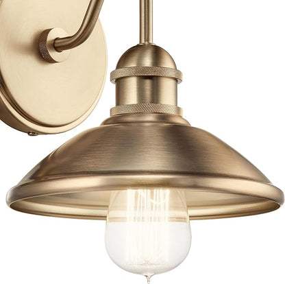 Kichler Clyde 1 Light Bathroom Vanity in a Rich Champagne Bronze Finish, for Bathrooms, (7.25" H x 7.5" W x 8.25" Ext.), 45943CPZ