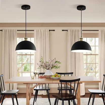 Modern Pendant Light 9.84 "Industrial Dome Pendant Light Black and White Finish Lighting line Length Pendant light78.74 Kitchen Island, Bedroom, Corridor, bar,Farmhouse
