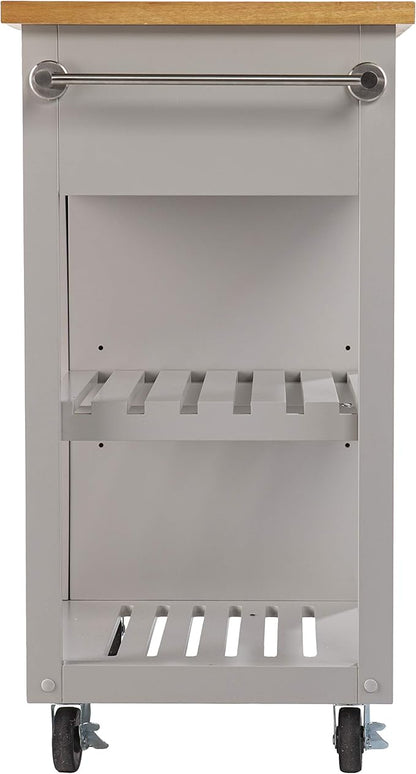 SEI Furniture Rolling w/Storage Kitchen Island, Grey/Natural (AMZ4375211AK)