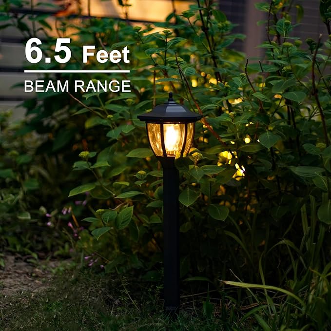 GOODSMANN Landscape Lighting 4PK Pathway Lights Low Voltage 1 Watt LED 12V AC Landscape Lights 40 Lumen 2700K Warm White with Replaceable Led Bulbs Cable Connectors
