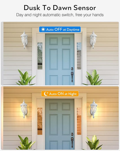 VIANIS Dusk to Dawn Outdoor Garage Lighting Fixtures White, Delicate Exterior Lighting Fixtures with Bubble Glass, White Porch Lights Outdoor for Doorway, Garden, Garage, Vintage Style, Waterproof