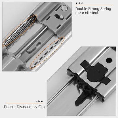 LONTAN 15 Pairs 22 Inch Soft Close Drawer Slides Heavy Duty Dresser Drawer Glides Metal Ball Bearing Full Extension Kitchen Cabinet Rails 100 LB Capacity
