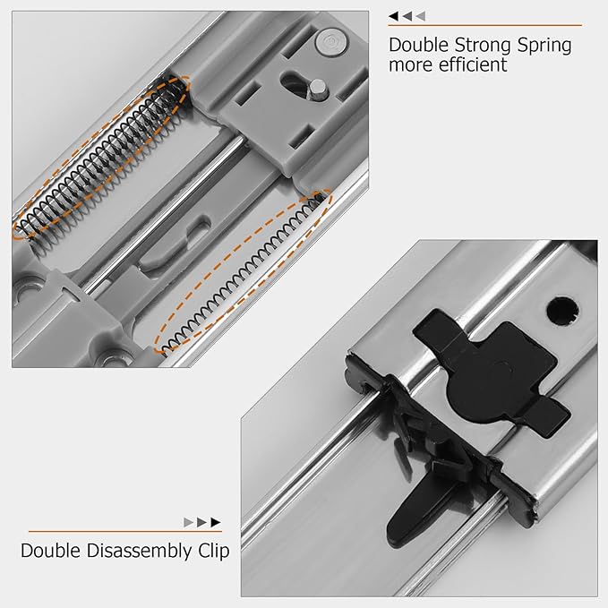 LONTAN 20 Pairs 22 Inch Soft Close Drawer Slides Heavy Duty Dresser Drawer Glides Metal Ball Bearing Full Extension Kitchen Cabinet Rails 100 LB Capacity