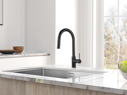 AguaStella AS60MB Matte Black Kitchen Sink Faucet with Pull Down Sprayer Single Handle