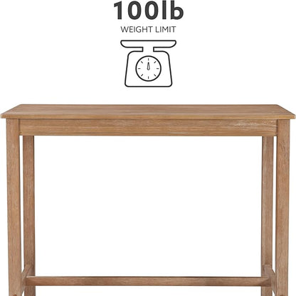 Linon 42 inch Height Pub Claridge Table, Distressed Brown Bar
