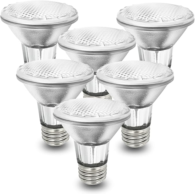 BOGAO Par20 Bulbs, 6 Pcs 120V 50W Par20 Light Bulbs, E26 Medium Base Long Lasting Life High Output Reflector Flood Lights Replacement Range Hood Light - Warm Light