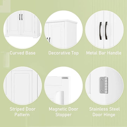 Merax 72" Tall Kitchen Pantry Storage Cabinet, Farmhouse Freestanding Large Cupboard with One Drawer, Bathroom Cabinet with Adjustable Shelves, 6 Door-Shelf for Dining Room, White