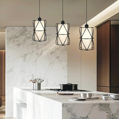Matte Black Pendant Light, Adjustable Height Island Lights for Kitchen with Linen Shade, Modern Kitchen Pendant Lighting Over Island, Dining Room, and Living Room