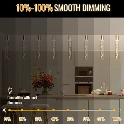 Dimmable LED Pendant Lights Kitchen Island Lighting,5CCT/2700K/3000K/3500K/4000K/5000K,Modern Hanging Island Lights Kitchen Ceiling Lighting Fixtures,for Kitchen Dining Room (Gold, 3 Pack)
